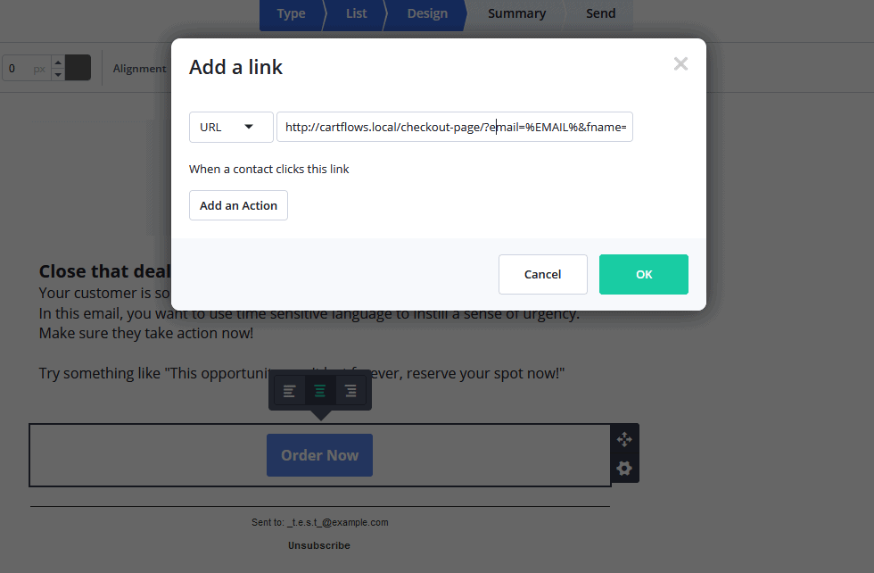 image 1 Personalized button link in ActiveCampaign